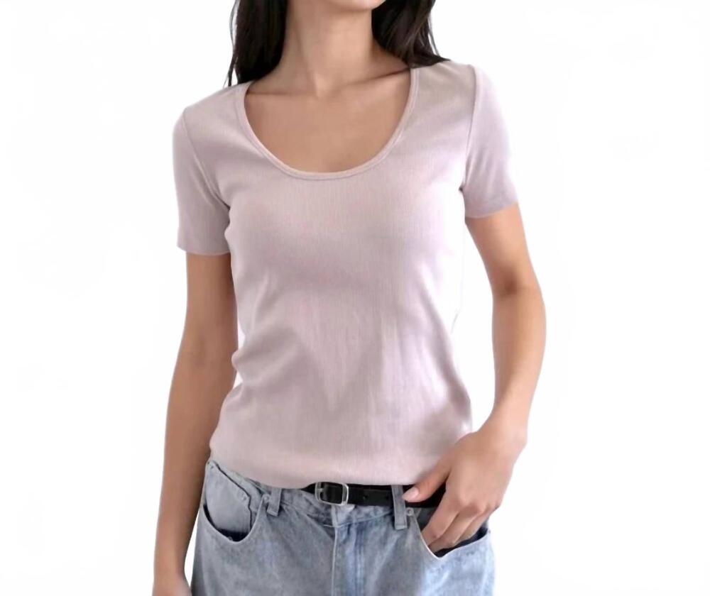 NEW IT IS WELL L.A. short sleeve rib top in pink